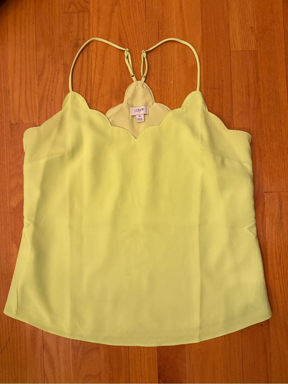J. Crew Lemon Scallop-Edge Camisole